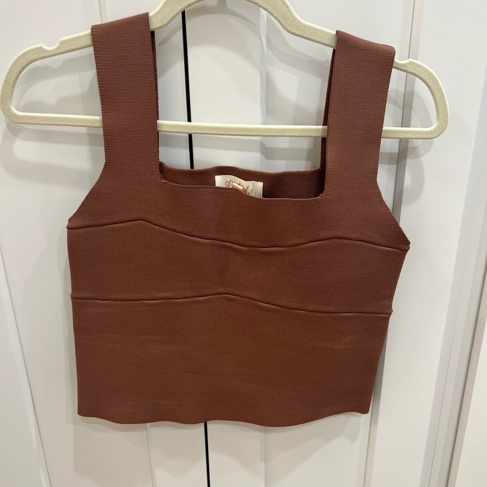 Listicle Brown Crop Top Tank size Large